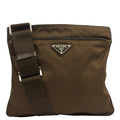 Prada Cross Body Nylon Messenger in Green, Nylon — Front View