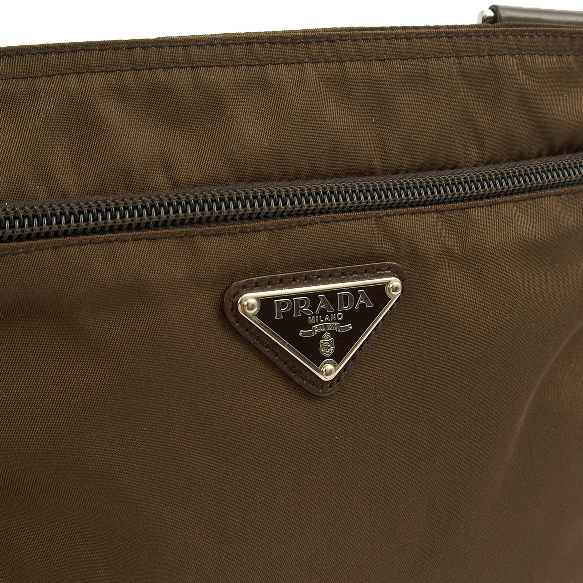 Prada Cross Body Nylon Messenger in Green, Nylon — Lifestyle View