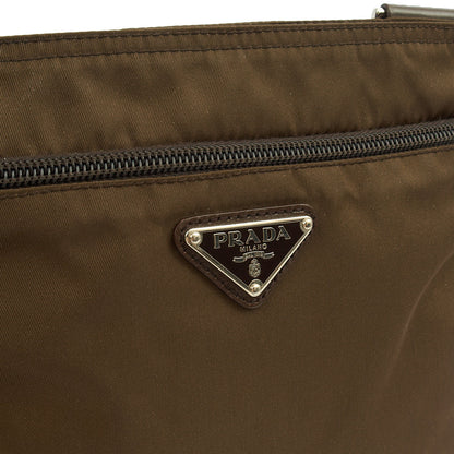 Prada Cross Body Nylon Messenger in Green, Nylon — Lifestyle View