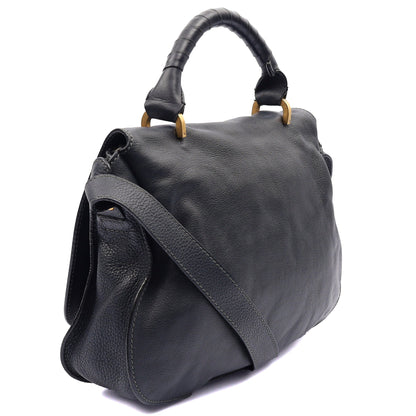 Chloe Tote Marcie Satchel in Blue, Calfskin Leather — Alternate View 14