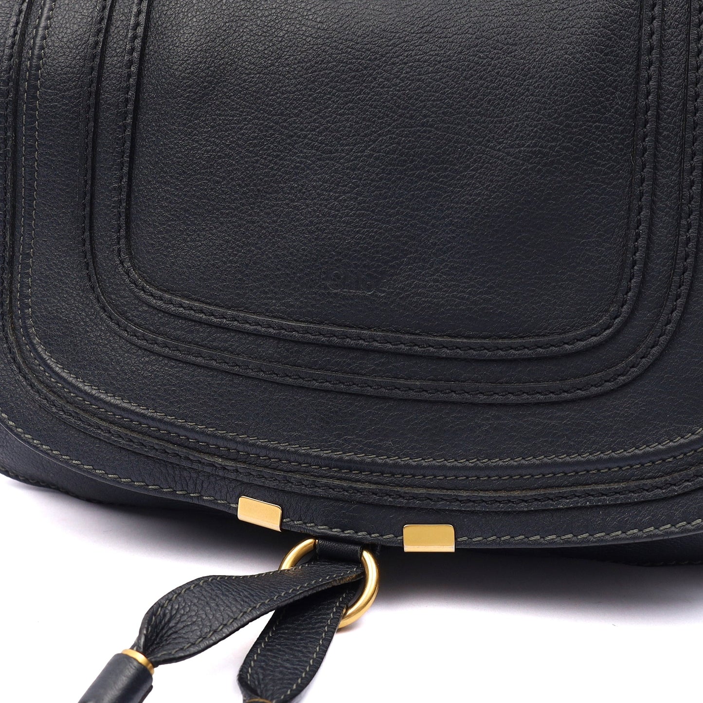 Chloe Tote Marcie Satchel in Blue, Calfskin Leather — Alternate View 18