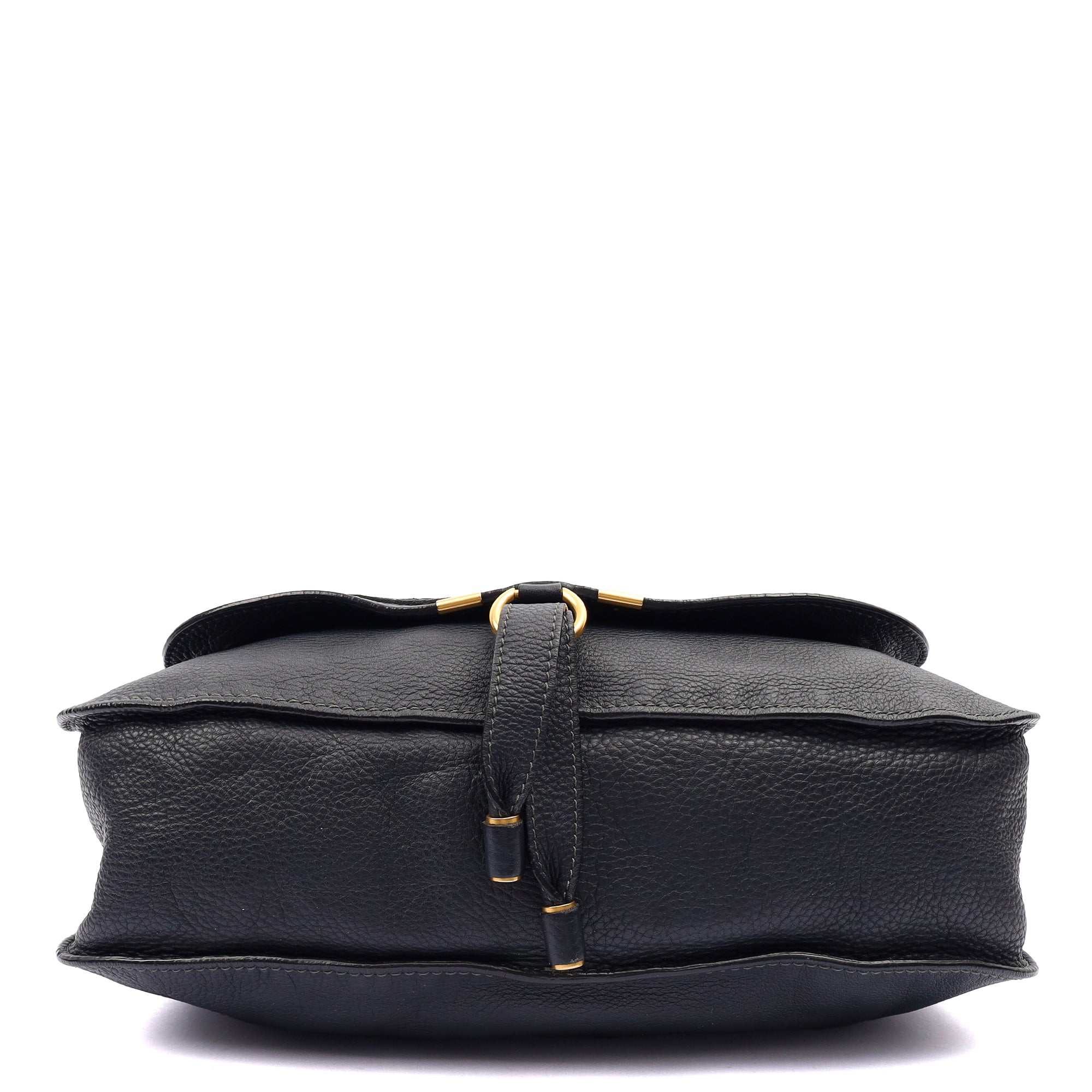 Chloe Tote Marcie Satchel in Blue, Calfskin Leather — Top View