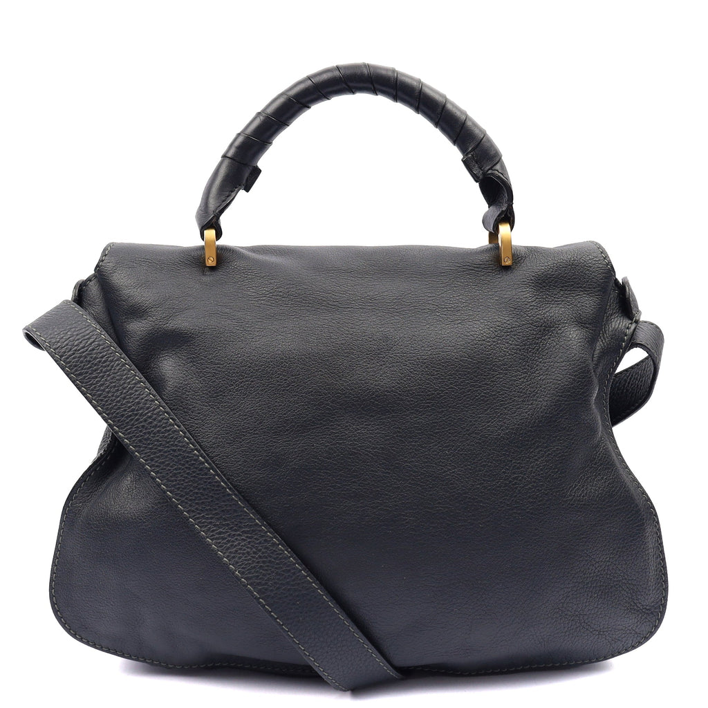 Chloe Tote Marcie Satchel in Blue, Calfskin Leather — Alternate View 9