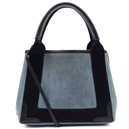 Balenciaga Mini Bag Cabas  in Blue, Fabric — Back View