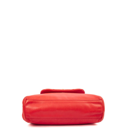 Chanel Shoulder Bag Reissue Accordion Flap in Red, Lambskin Leather — Lifestyle View