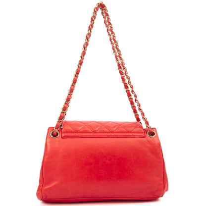 Chanel Shoulder Bag Reissue Accordion Flap in Red, Lambskin Leather — Detail View