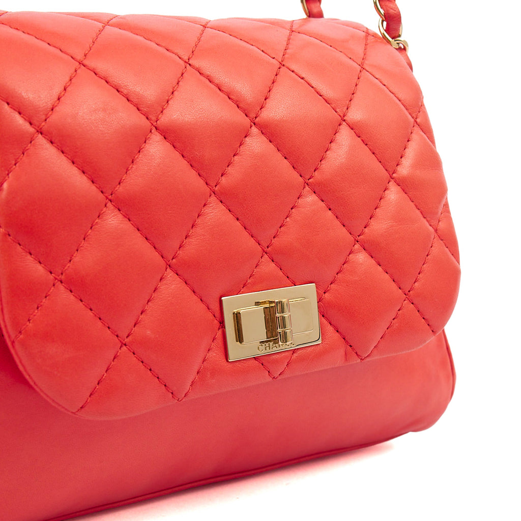 Chanel Shoulder Bag Reissue Accordion Flap in Red, Lambskin Leather — Alternate View 7