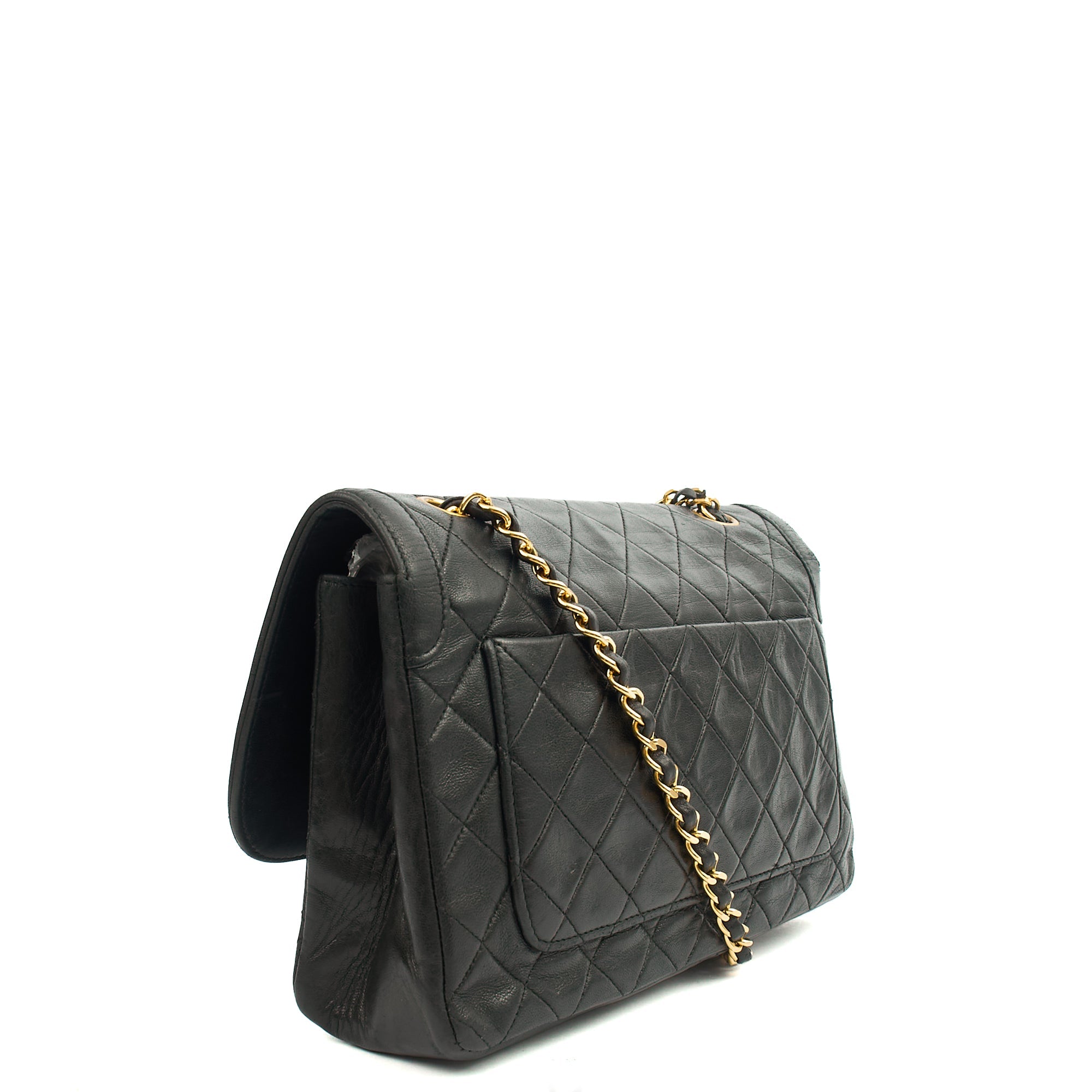 Chanel Shoulder Bag Vintage Flap Bag  in Black, Lambskin Leather — Alternate View 12