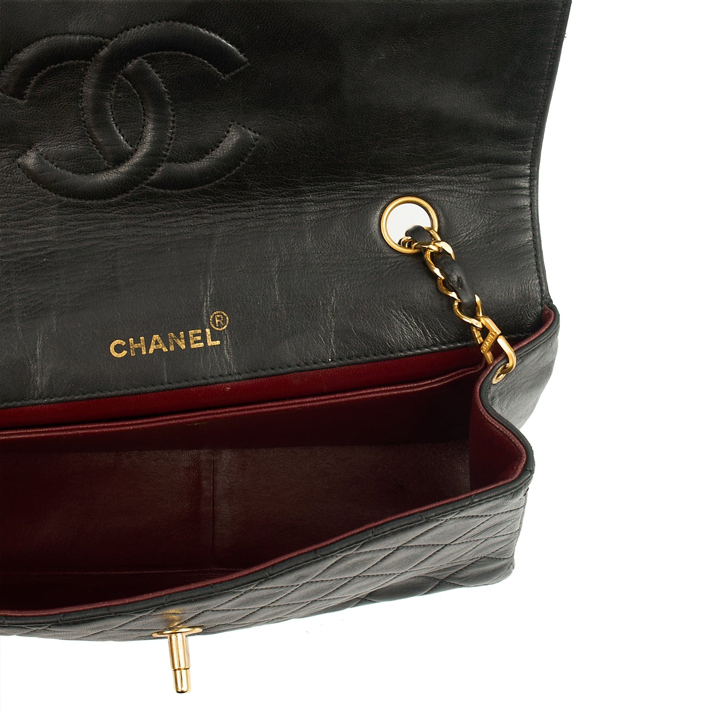 Chanel Shoulder Bag Vintage Flap Bag  in Black, Lambskin Leather — Alternate View 10