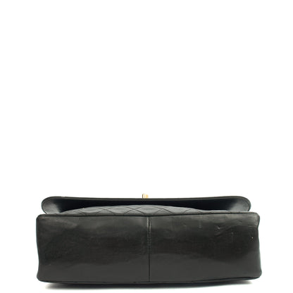 Chanel Shoulder Bag Vintage Flap Bag  in Black, Lambskin Leather — Top View