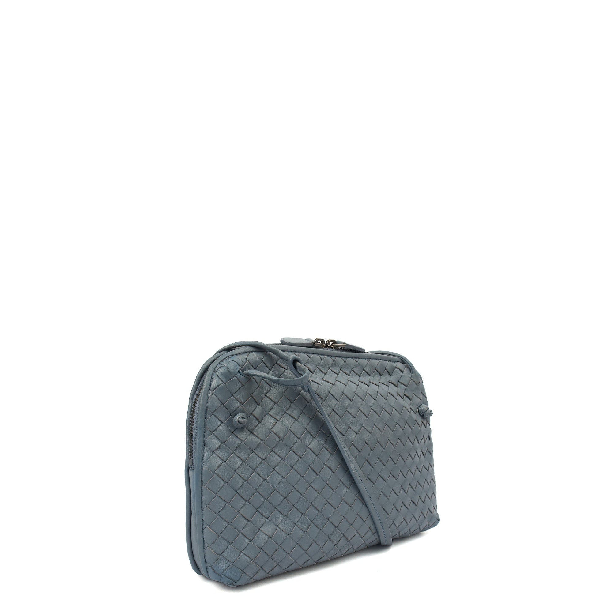 Bottega Veneta Cross Body Intrecciato Crossbody in Black, Intrecciato Nappa — Side View