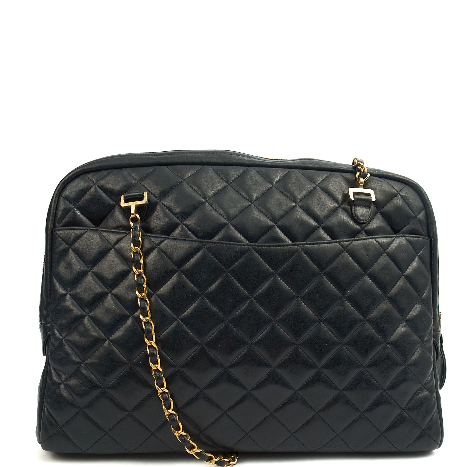 Chanel Tote Vintage Tote in Black, Lambskin Leather — Alternate View 9