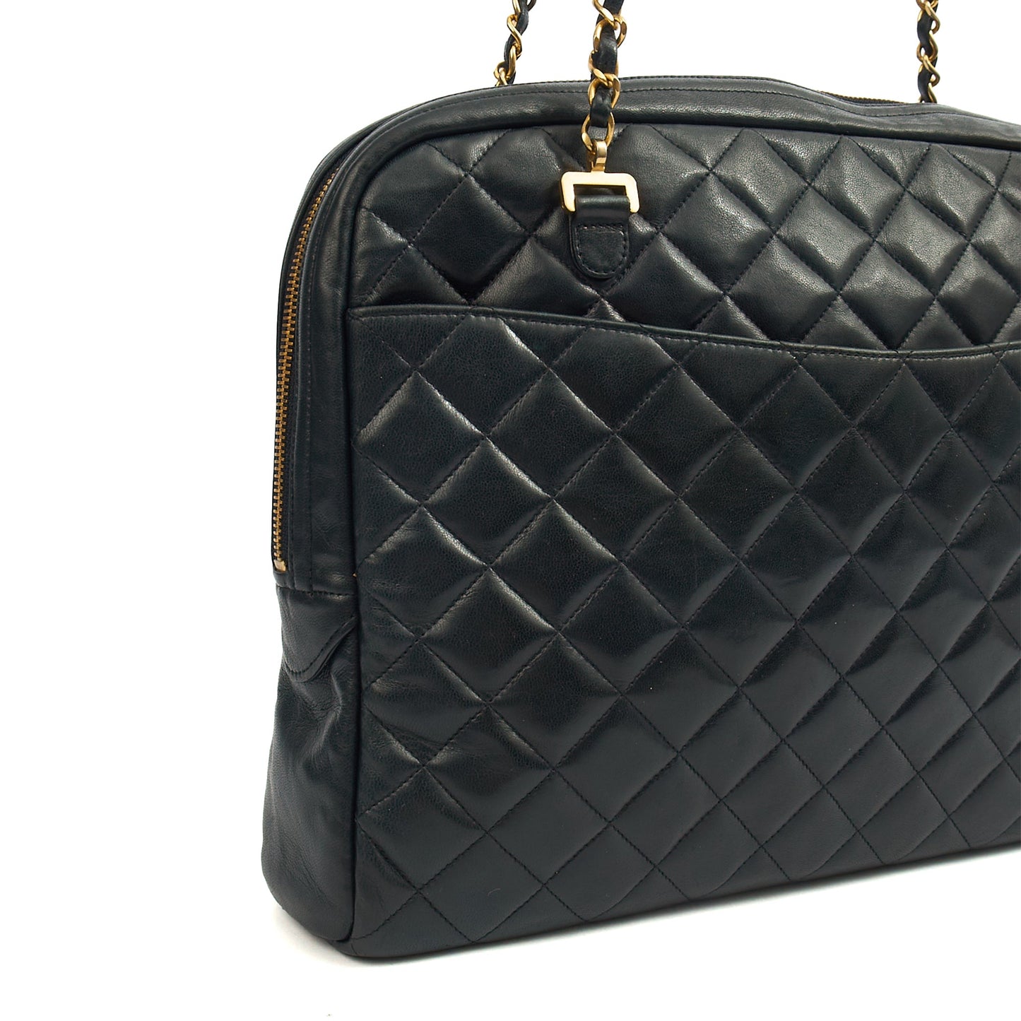 Chanel Tote Vintage Tote in Black, Lambskin Leather — Alternate View 10