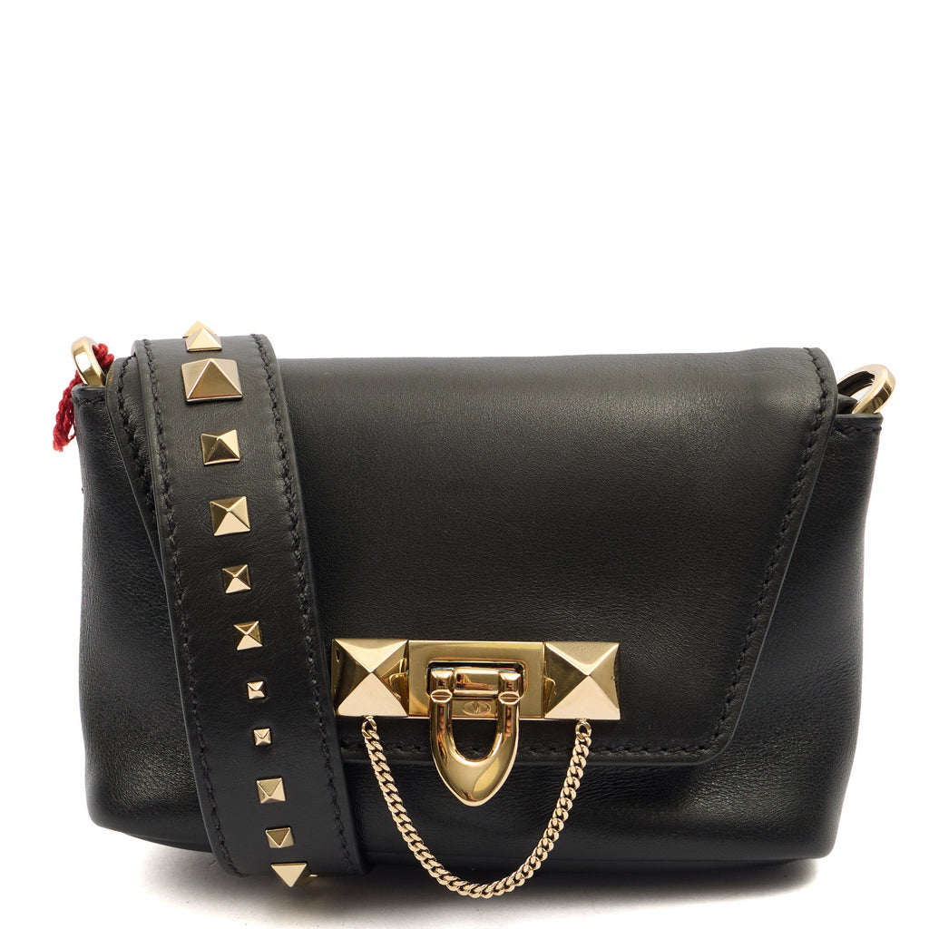 Valentino Shoulder Bag Demilune Shoulder Bag in Black, Calfskin — Alternate View 13