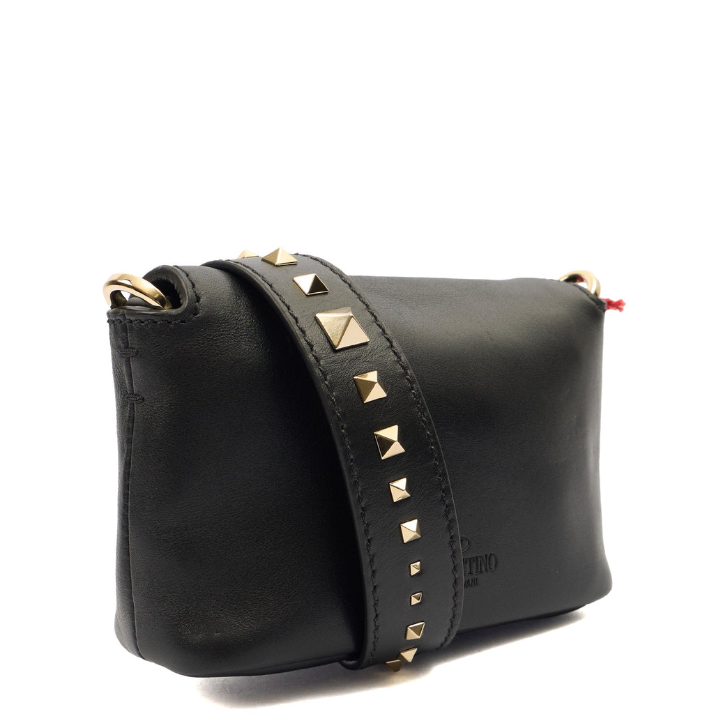 Valentino Shoulder Bag Demilune Shoulder Bag in Black, Calfskin — Alternate View 8