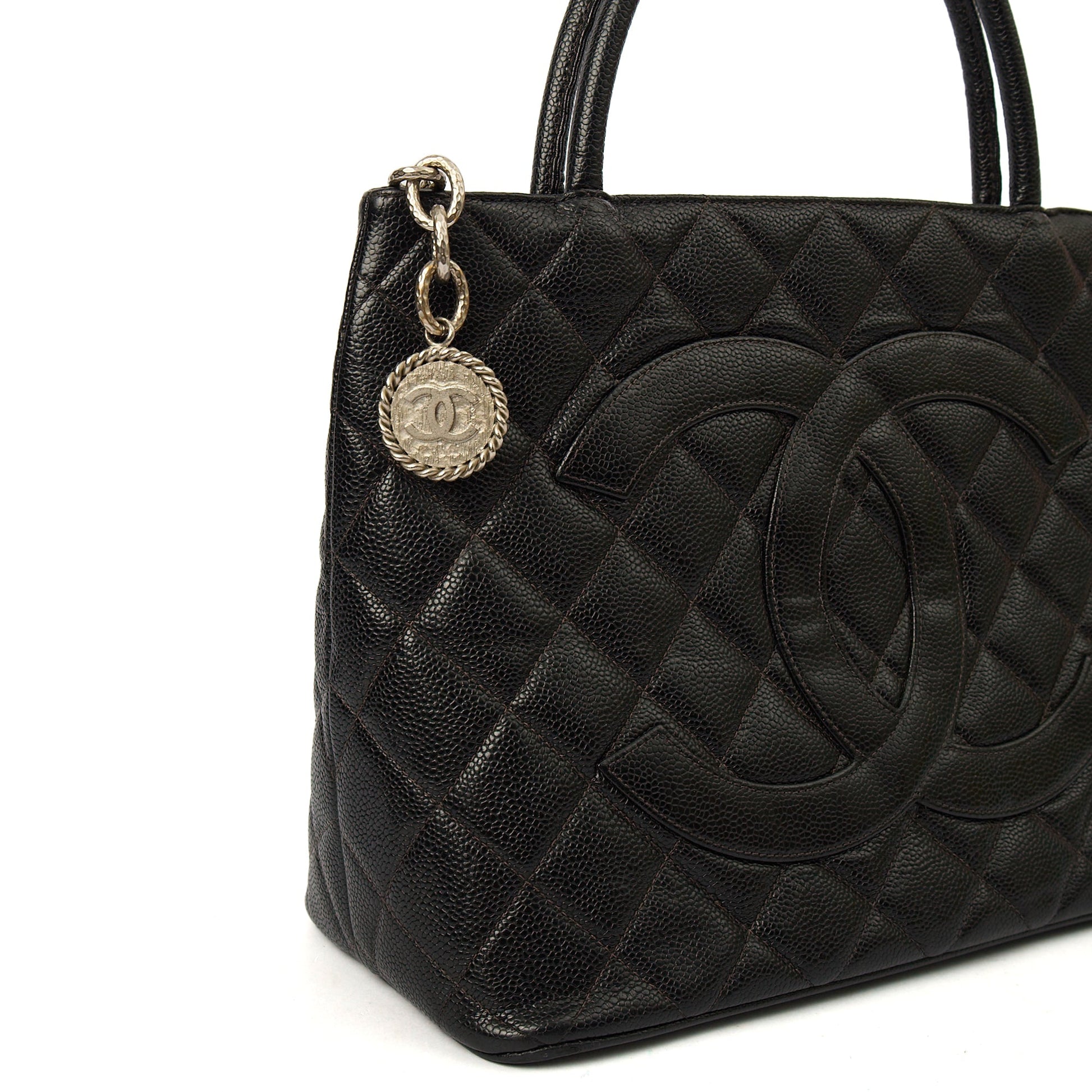Chanel Tote Medaillon Tote in Black, Caviar Leather — Alternate View 15