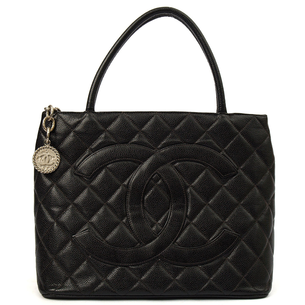 Chanel Tote Medaillon Tote in Black, Caviar Leather — Alternate View 10