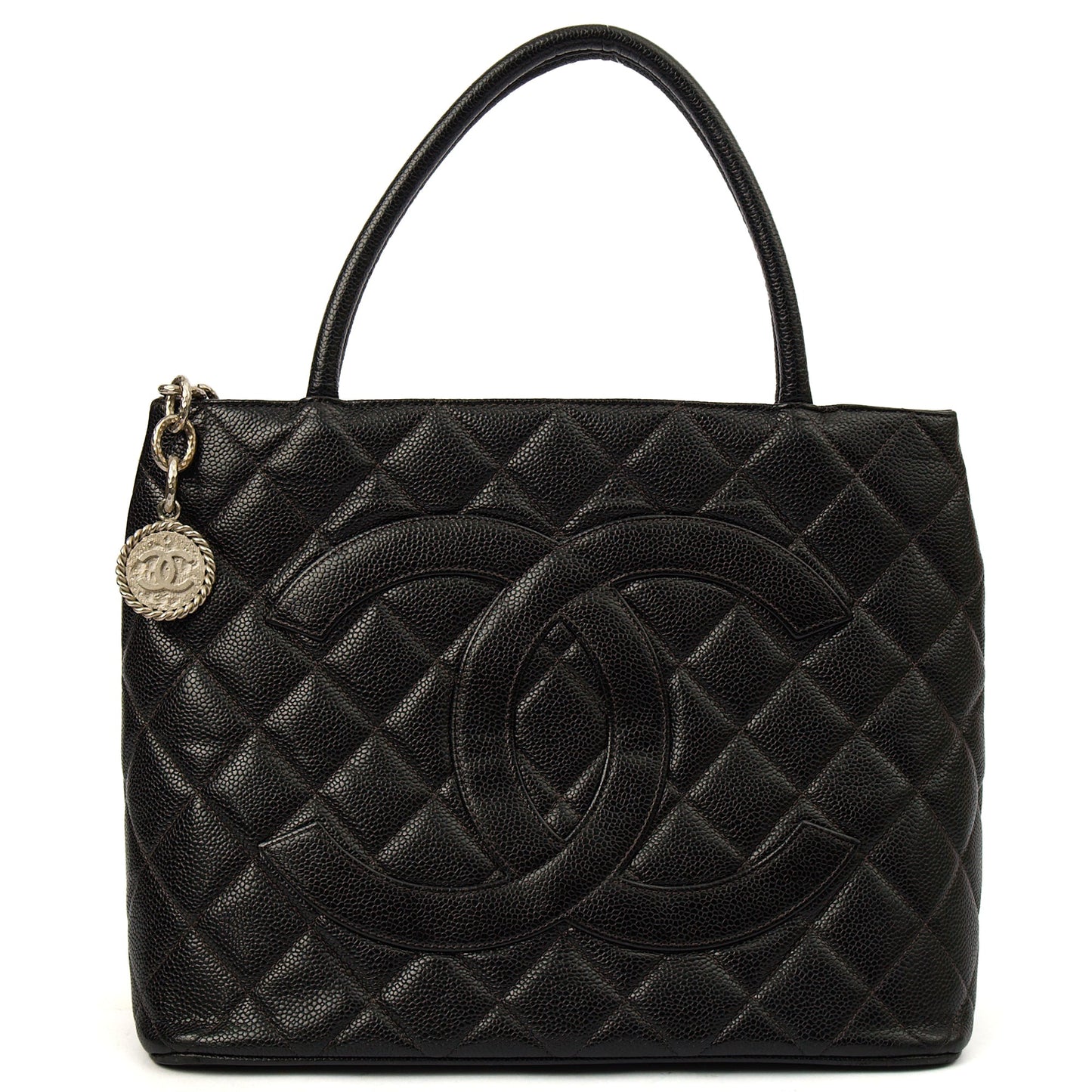 Chanel Tote Medaillon Tote in Black, Caviar Leather — Alternate View 19