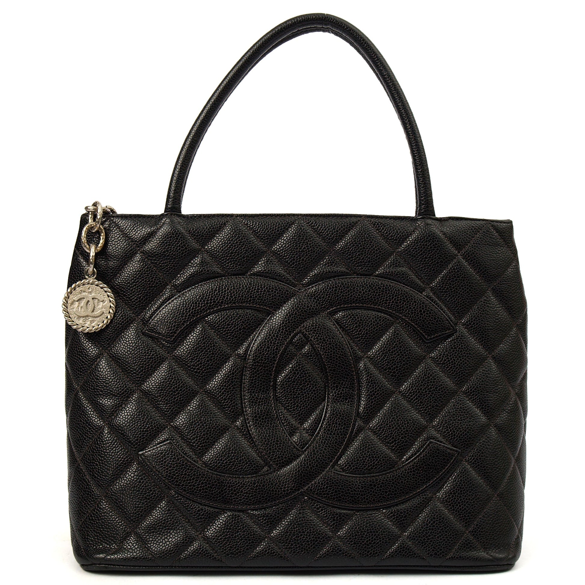 Chanel Tote Medaillon Tote in Black, Caviar Leather — Alternate View 19