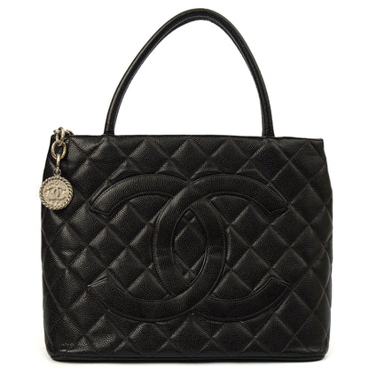 Chanel Tote Medaillon Tote in Black, Caviar Leather — Alternate View 19