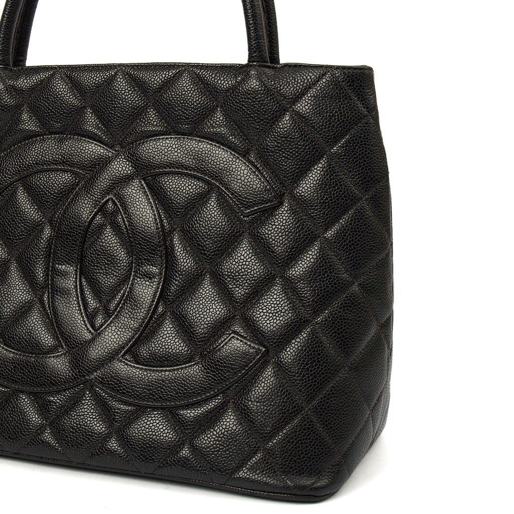 Chanel Tote Medaillon Tote in Black, Caviar Leather — Alternate View 17