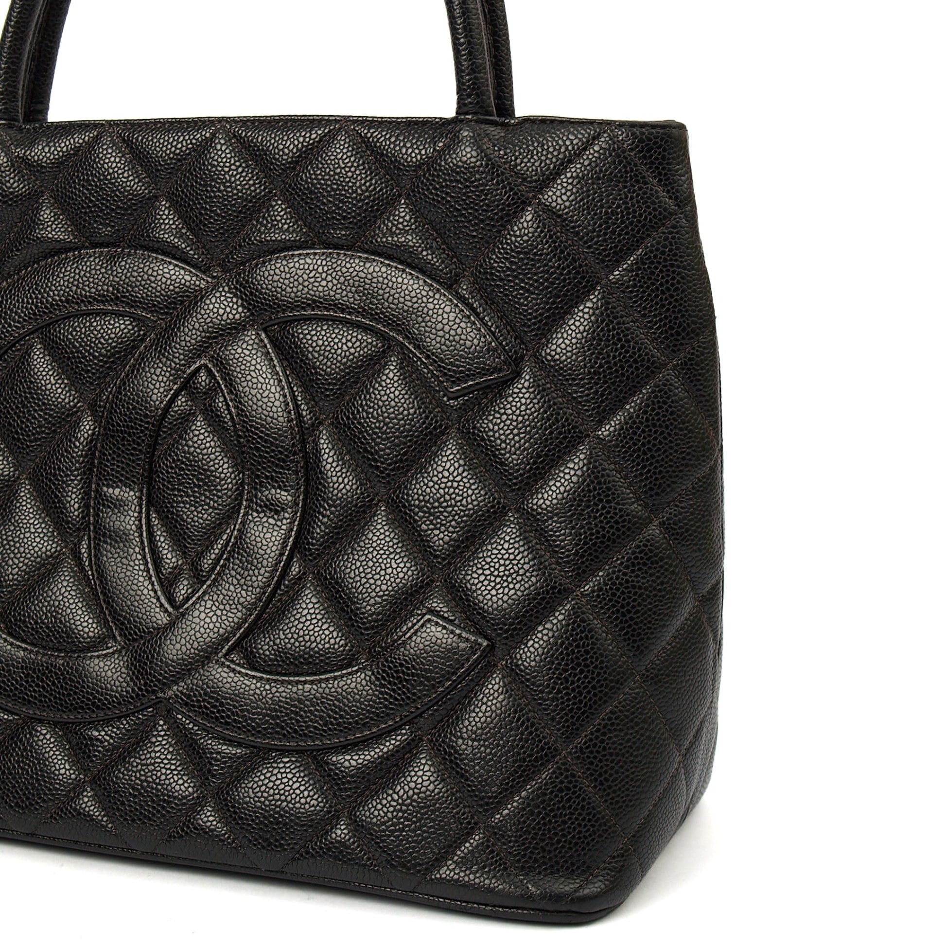 Chanel Tote Medaillon Tote in Black, Caviar Leather — Alternate View 26