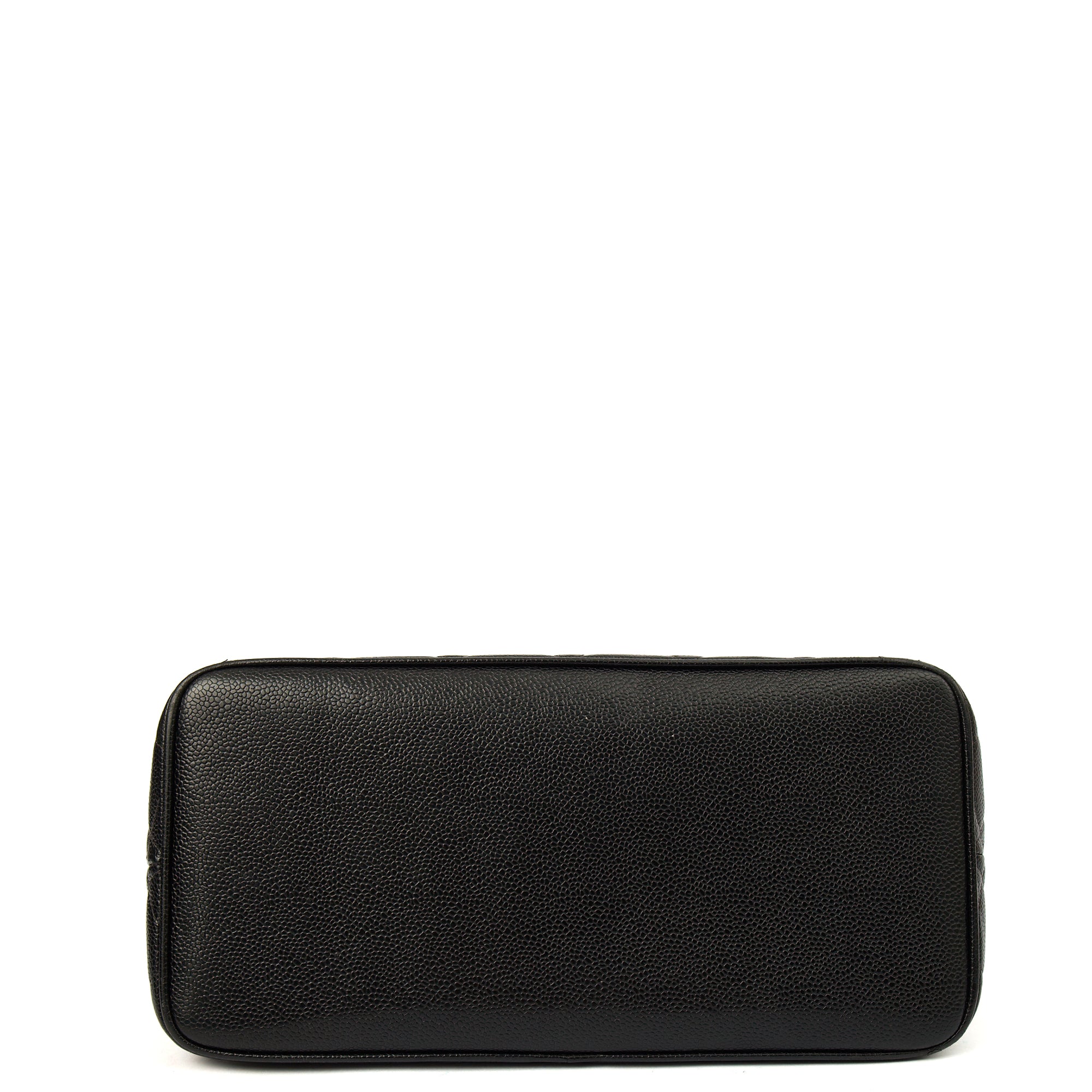 Chanel Tote Medaillon Tote in Black, Caviar Leather — Detail View