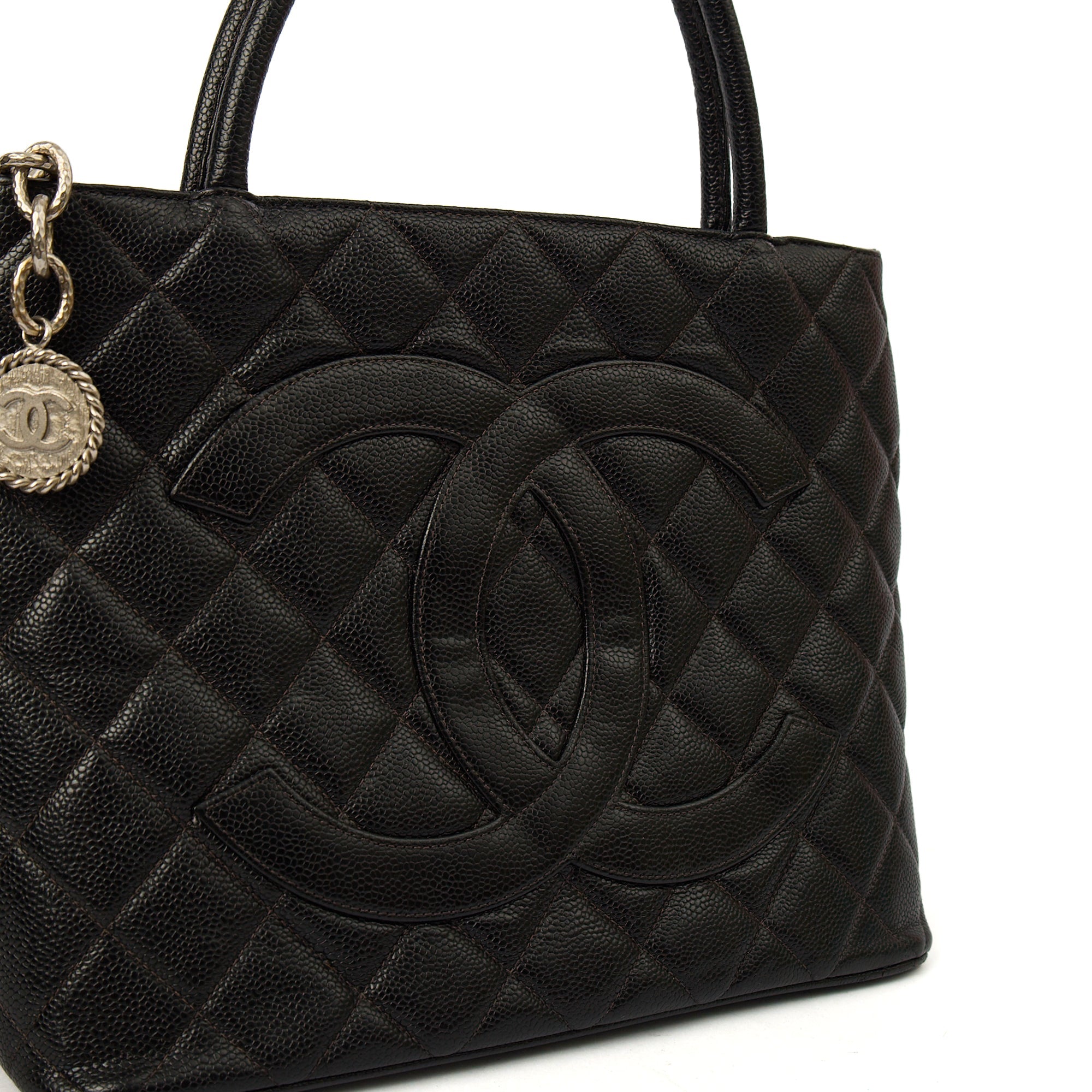 Chanel Tote Medaillon Tote in Black, Caviar Leather — Alternate View 16