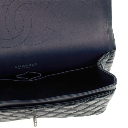 Chanel Shoulder Bag Classic - Maxi in Navy, Patent Leather — Alternate View 11
