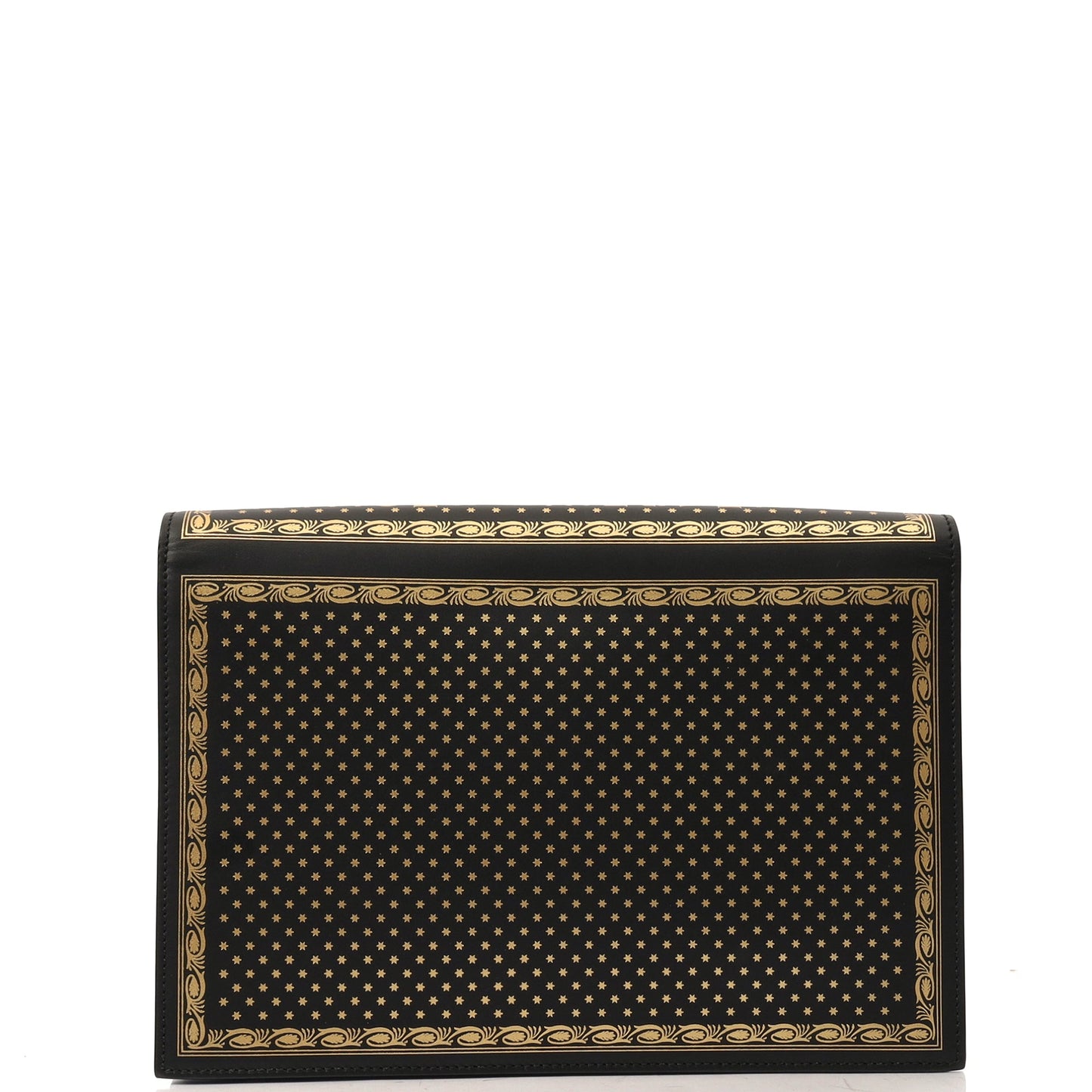Gucci Clutch Logo Portfolio Clutch  in Black, Leather — Back View