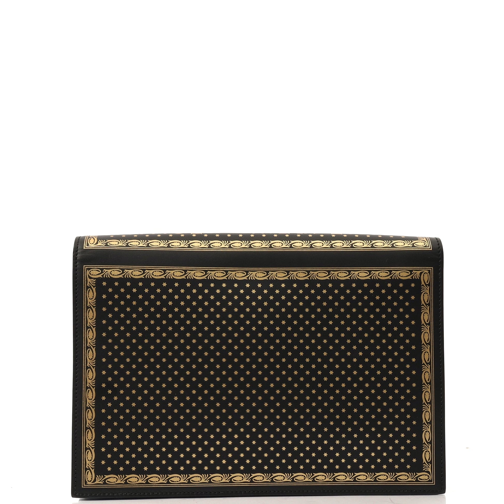 Gucci Clutch Logo Portfolio Clutch  in Black, Leather — Back View