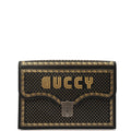 Gucci Clutch Logo Portfolio Clutch  in Black, Leather — Front View