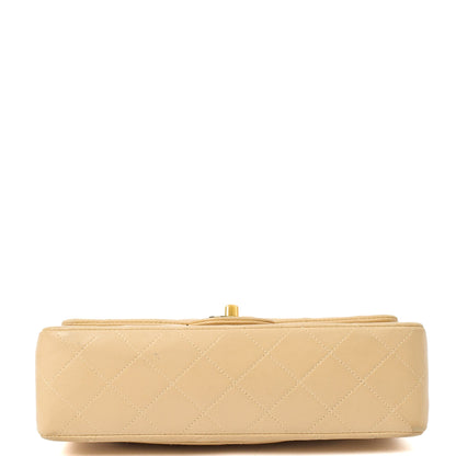 Chanel Shoulder Bag Classic Double Flap - Small in Neutral, Lambskin Leather — Detail View