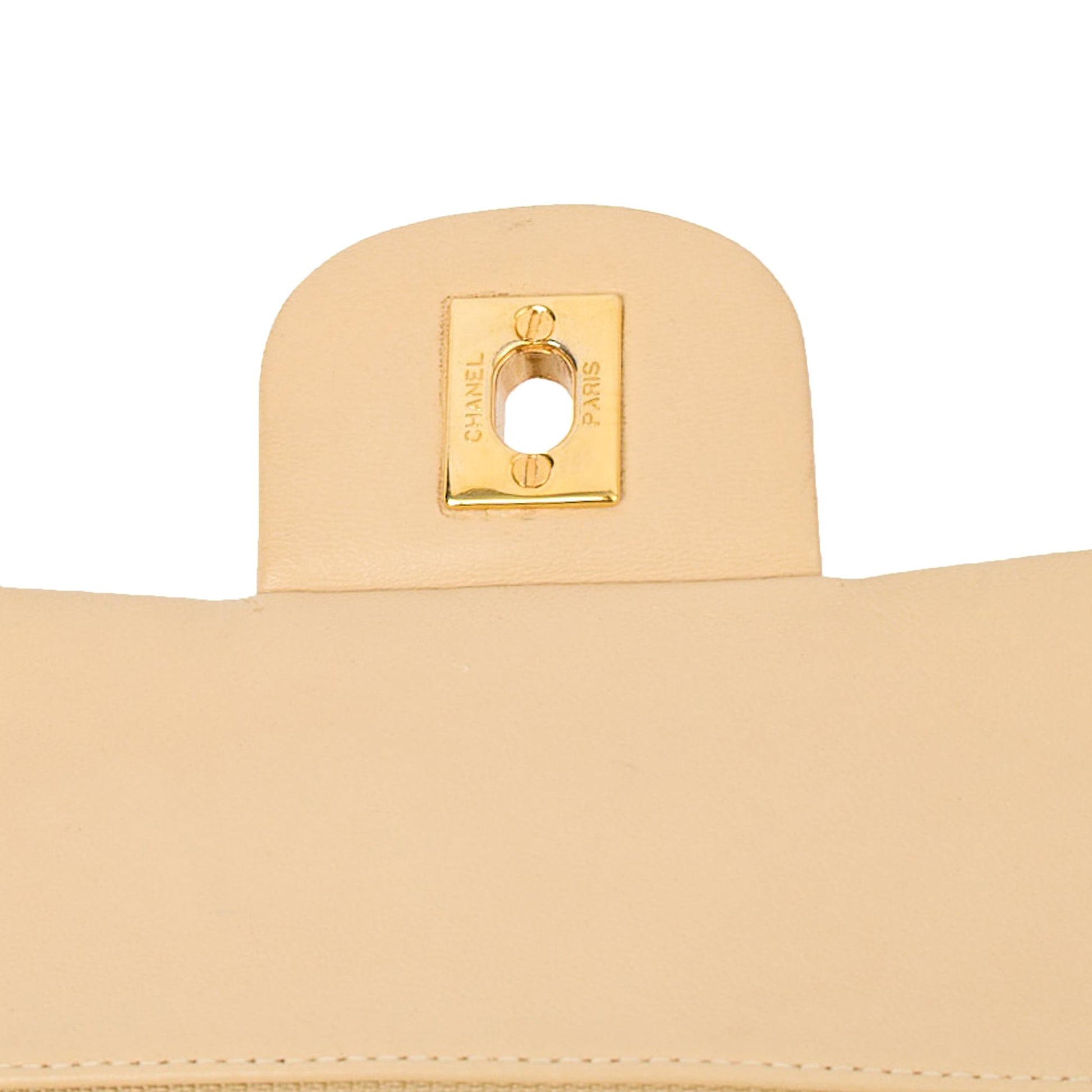 Chanel Shoulder Bag Classic Double Flap - Small in Neutral, Lambskin Leather — Alternate View 11