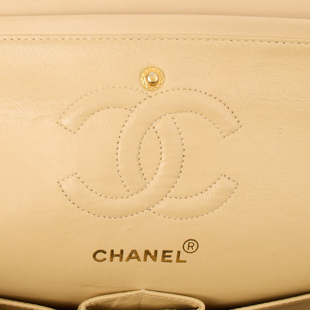 Chanel Shoulder Bag Classic Double Flap - Small in Neutral, Lambskin Leather — Alternate View 12