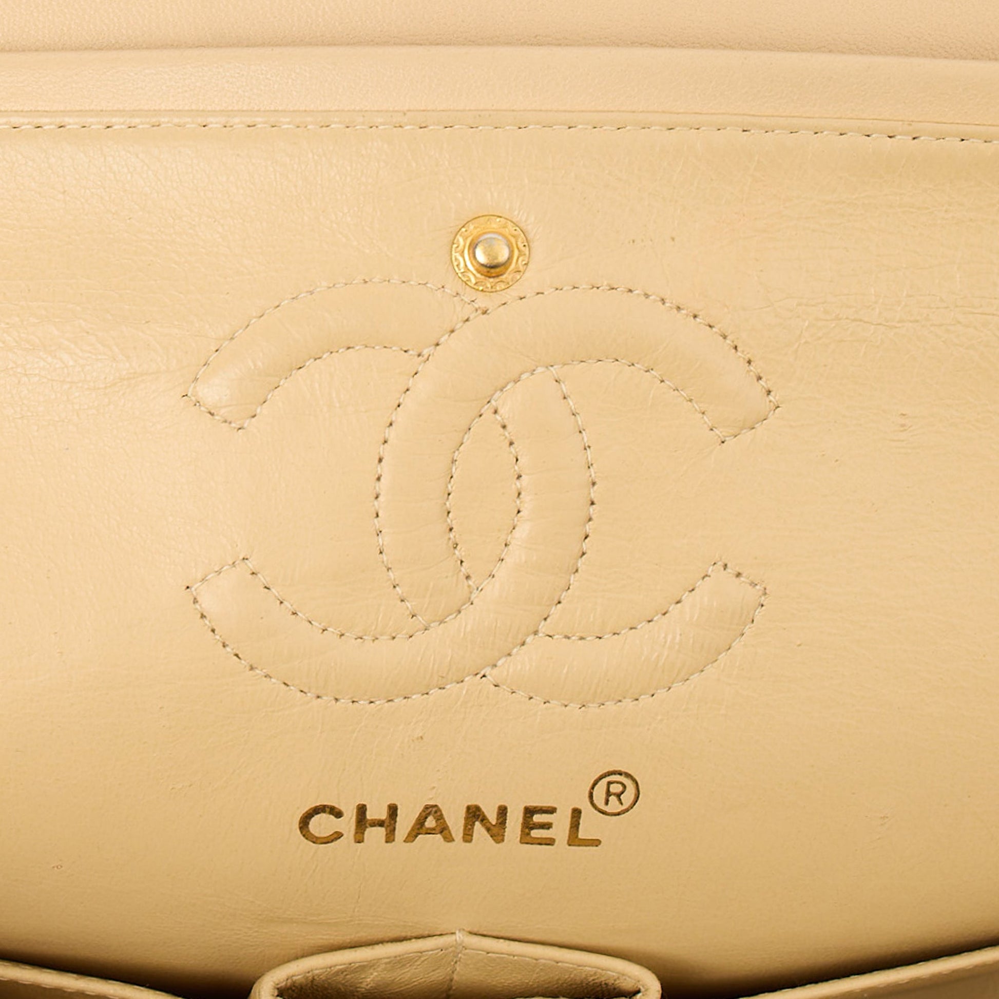 Chanel Shoulder Bag Classic Double Flap - Small in Neutral, Lambskin Leather — Alternate View 12