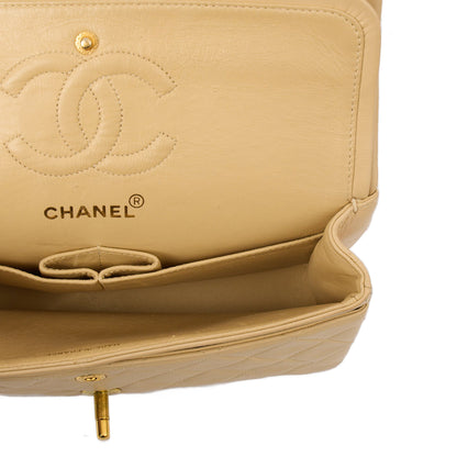 Chanel Shoulder Bag Classic Double Flap - Small in Neutral, Lambskin Leather — Alternate View 13