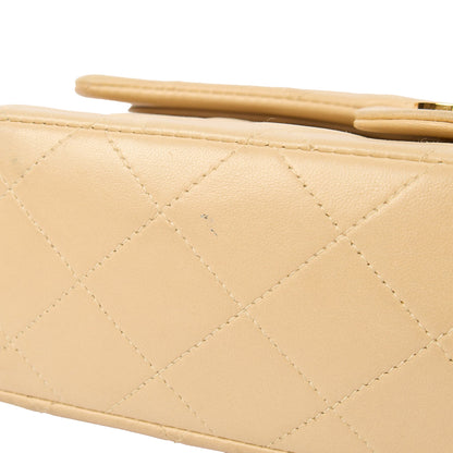 Chanel Shoulder Bag Classic Double Flap - Small in Neutral, Lambskin Leather — Alternate View 10