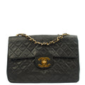 Chanel Shoulder Bag Maxi Jumbo XL in Black, Lambskin Leather — Front View