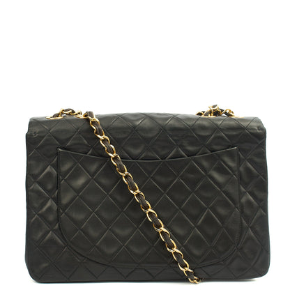 Chanel Shoulder Bag Maxi Jumbo XL in Black, Lambskin Leather — Alternate View 13