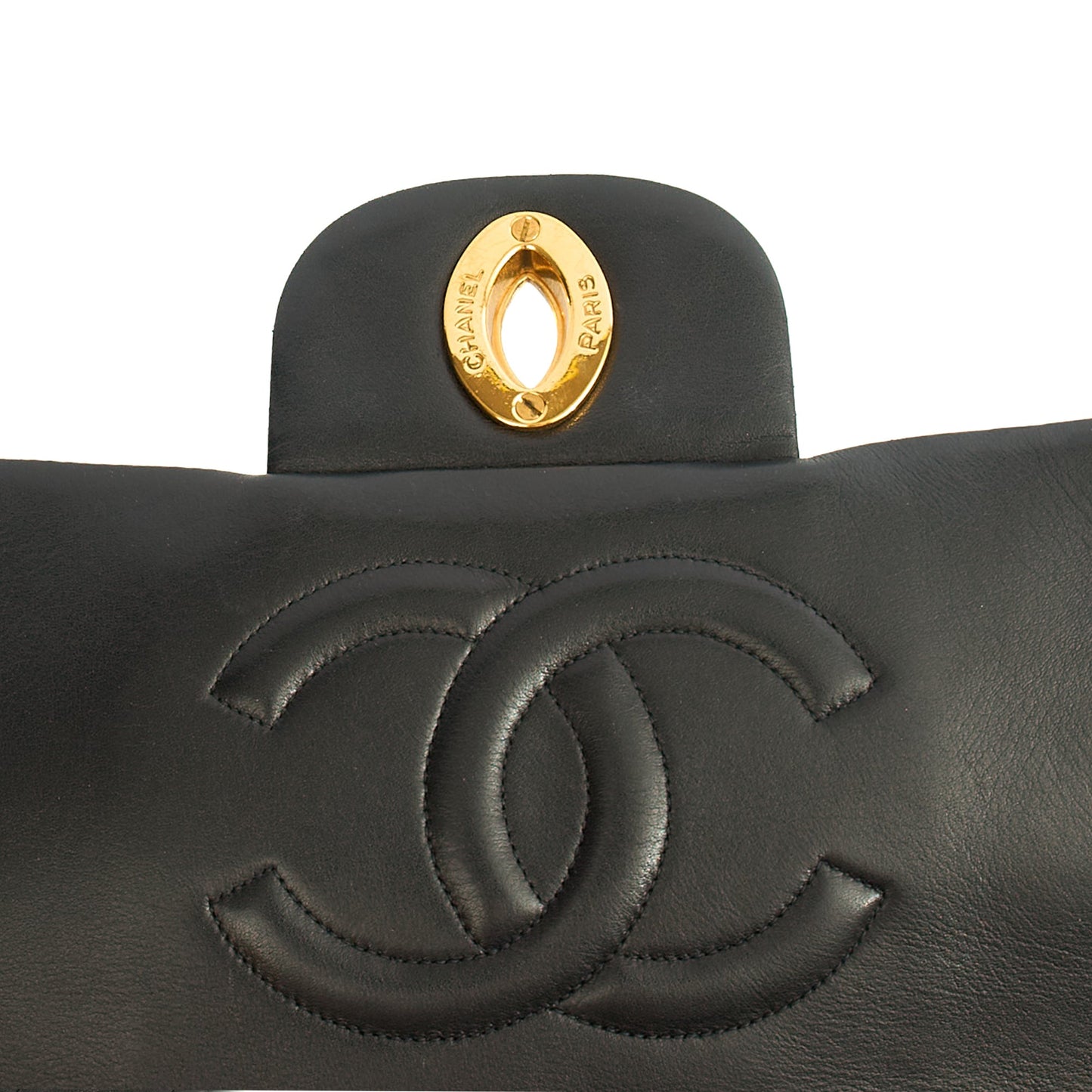 Chanel Shoulder Bag Maxi Jumbo XL in Black, Lambskin Leather — Alternate View 19