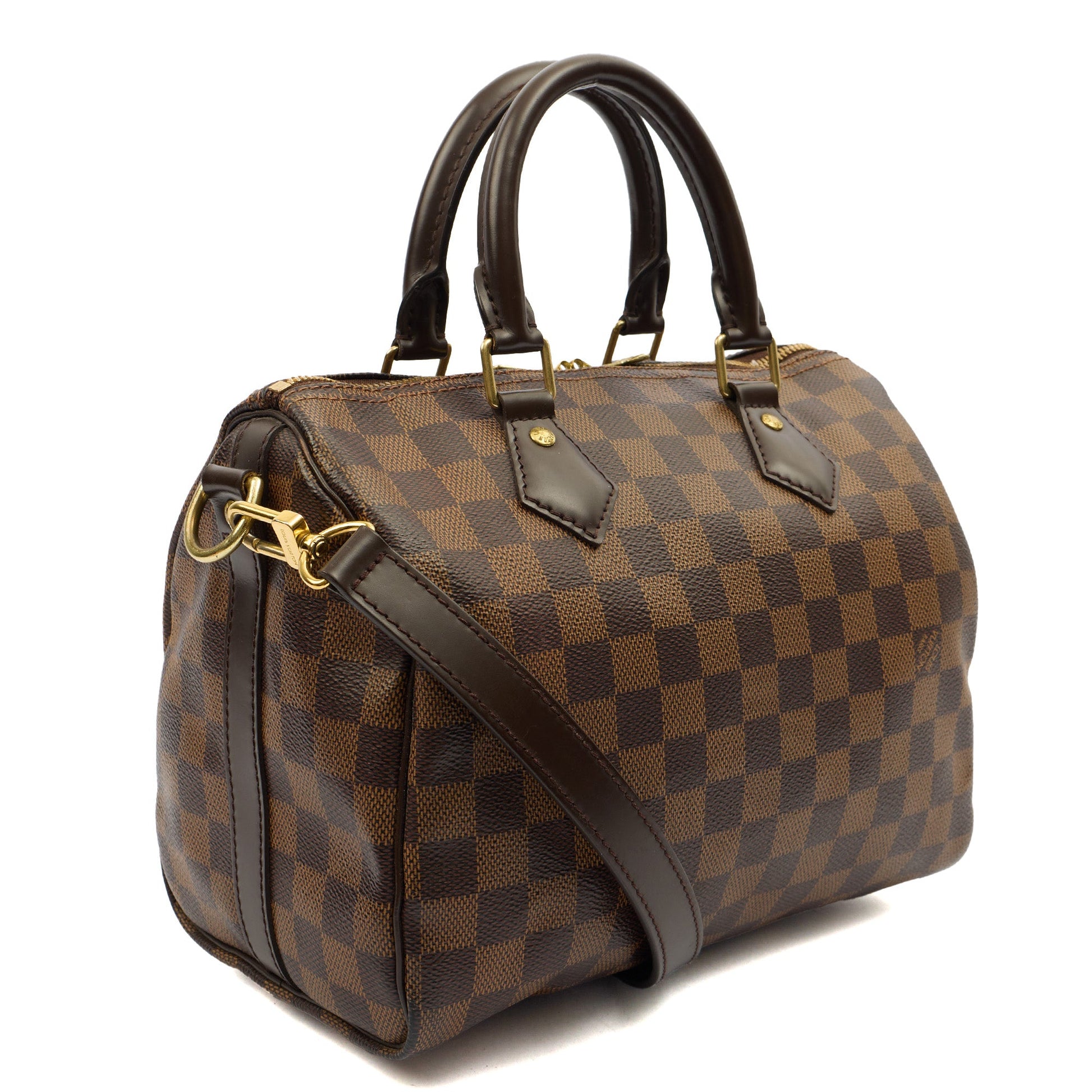 Louis Vuitton Cross Body Speedy Bandouliere 25 in Damier, Canvas — Side View