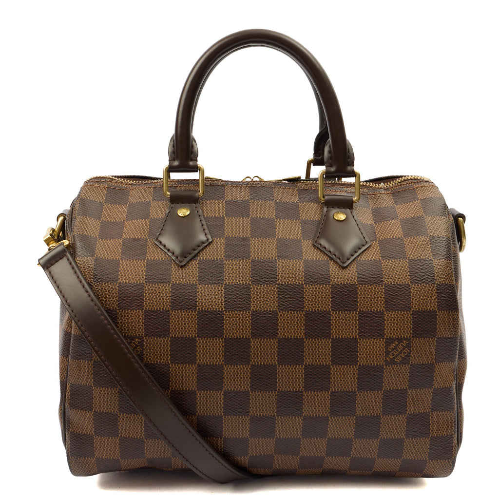 Louis Vuitton Cross Body Speedy Bandouliere 25 in Damier, Canvas — Back View