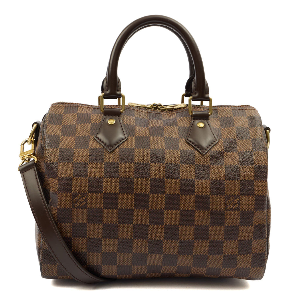 Louis Vuitton Cross Body Speedy Bandouliere 25 in Damier, Canvas — Front View