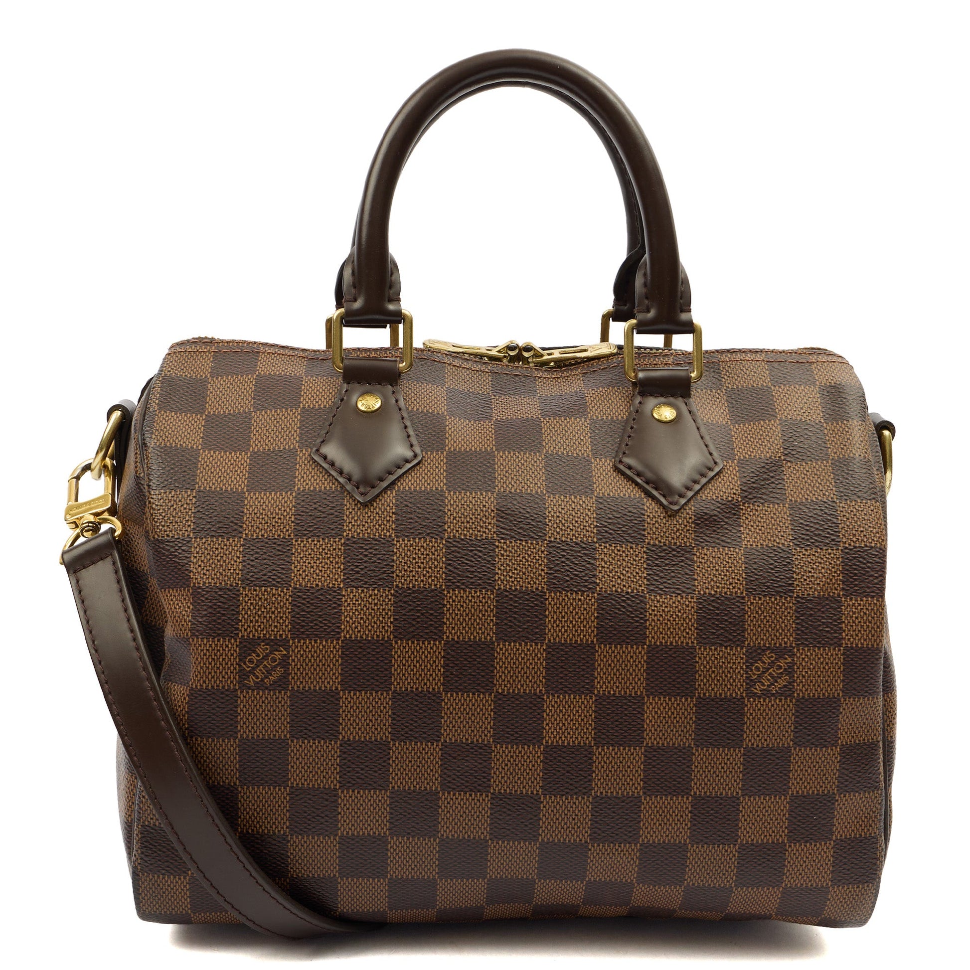 Louis Vuitton Cross Body Speedy Bandouliere 25 in Damier, Canvas — Front View