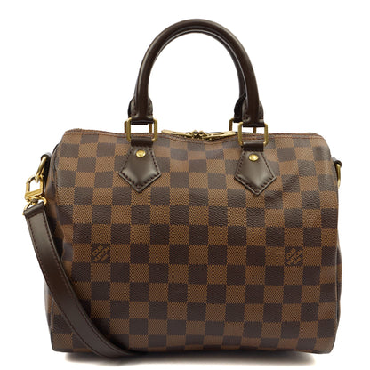 Louis Vuitton Cross Body Speedy Bandouliere 25 in Damier, Canvas — Front View