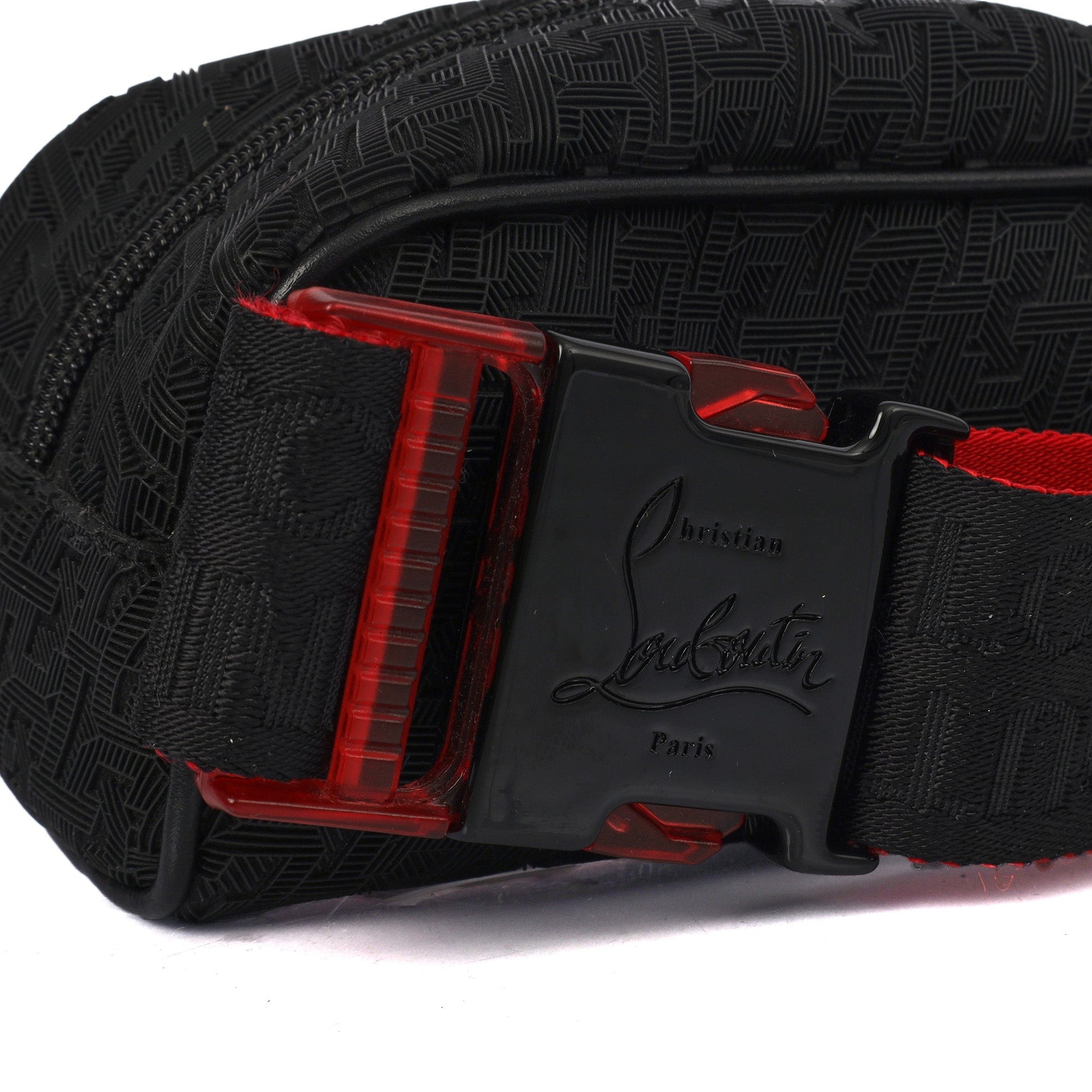 Christian Louboutin Cross Body Blaster Waist Bag in Black, Fabric — Side View
