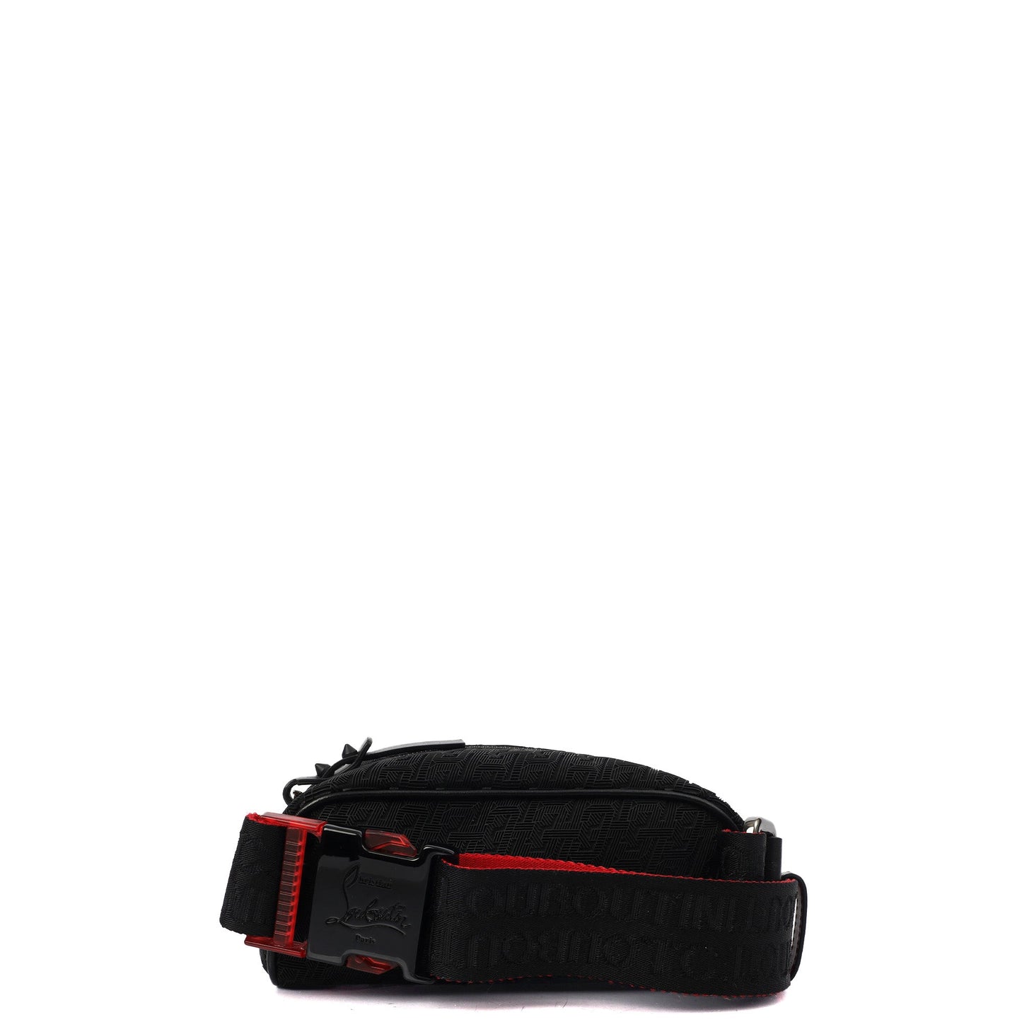 Christian Louboutin Cross Body Blaster Waist Bag in Black, Fabric — Detail View
