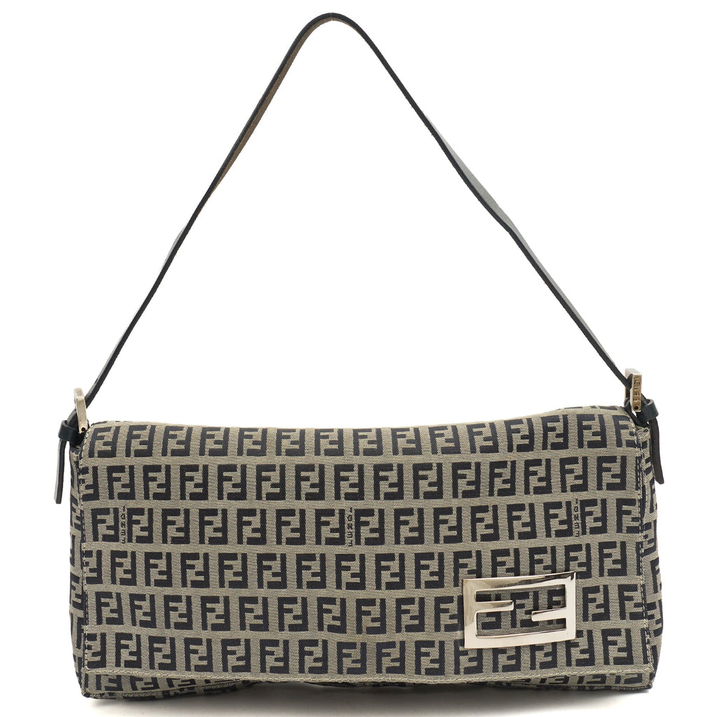 Fendi Shoulder Bag Vintage Zucca Shoulder Bag in Zucca FF, Canvas — Front View