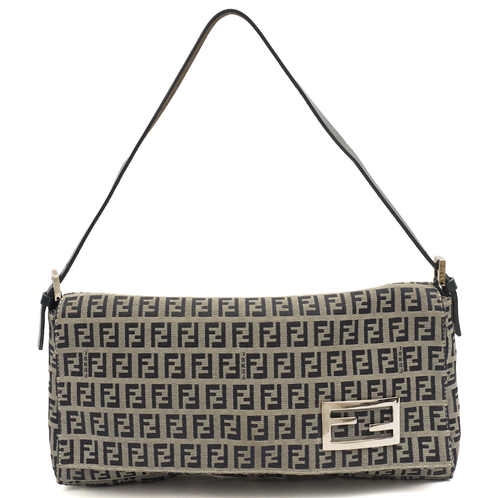 Fendi Shoulder Bag Vintage Zucca Shoulder Bag in Zucca FF, Canvas — Front View